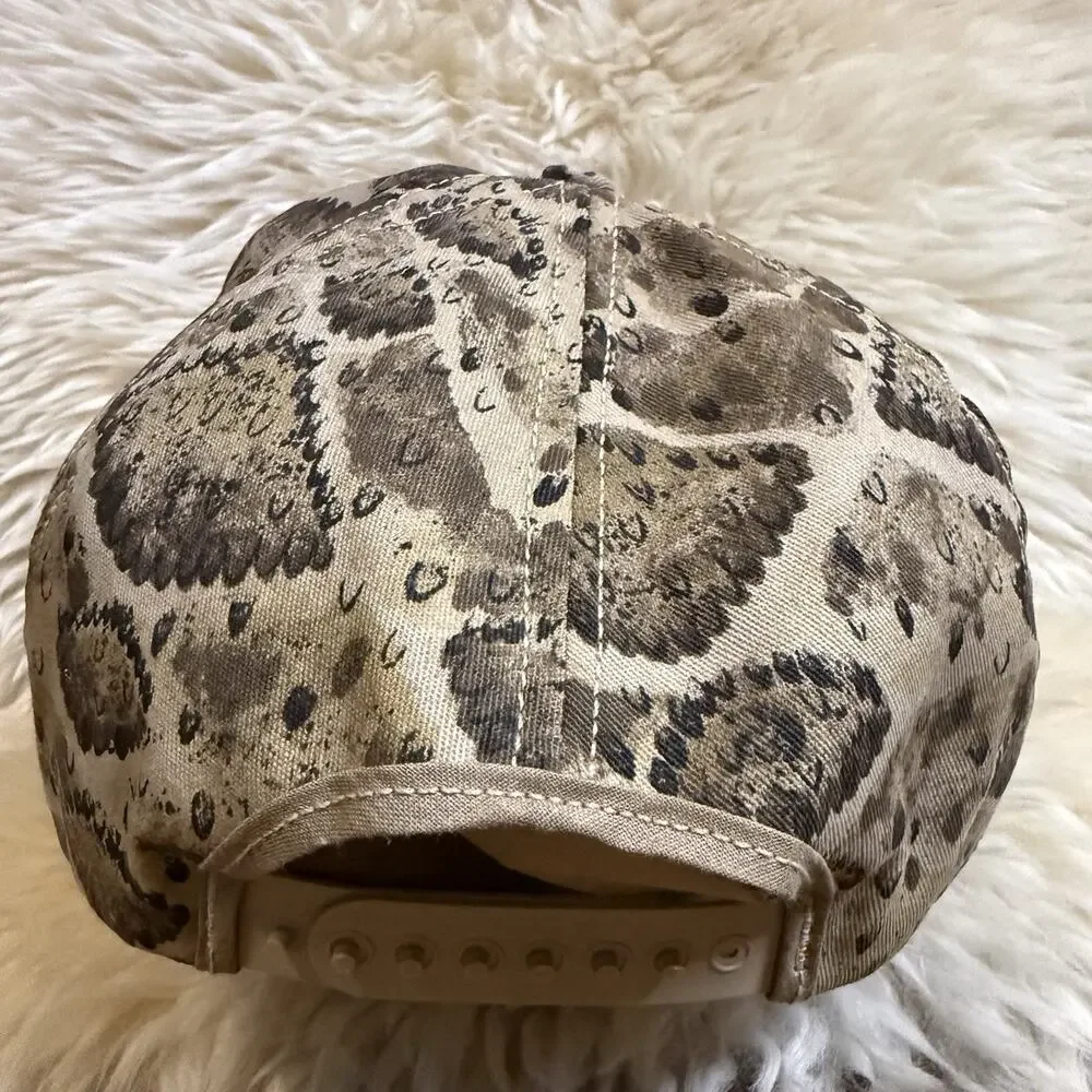 DNJ Construction Embroidered Logo Brown And Black Snakeskin Baseball Cap USA